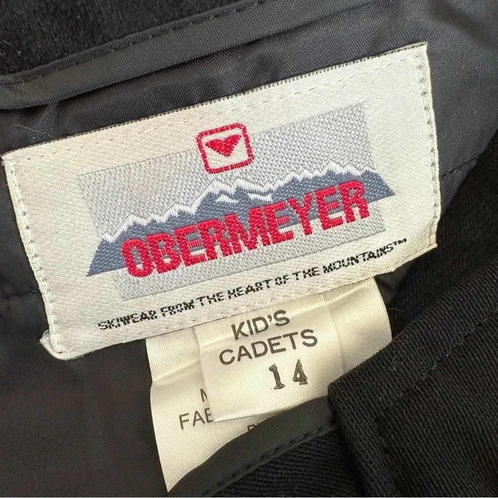 Vintage NWT Obermeyer Kids size 14 Black Wool Blend Stirrup Ski‎ Pants Stretch